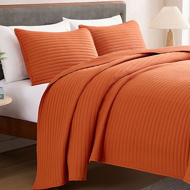 CGK Linens Quilted Bedspread, Diamond Stitch, Lightweight, Soft & Breathable w/ Shams