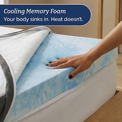 CGK Linens 3" Cooling Gel Memory Foam Topper, Washable Cover