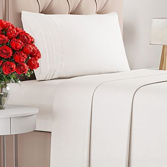 CGK Linens 4 pc Soft Double Brushed Microfiber Deep Pocket Sheet Set