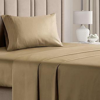 CGK Linens 4 pc Soft Double Brushed Deep Pocket Sheet Set