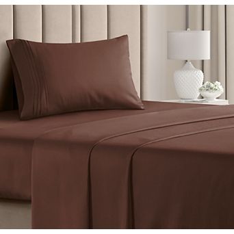 CGK Linens 4 pc Soft Double Brushed Deep Pocket Sheet Set
