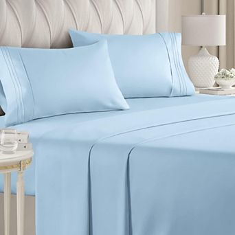 CGK Linens 4 pc Soft Double Brushed Deep Pocket Sheet Set