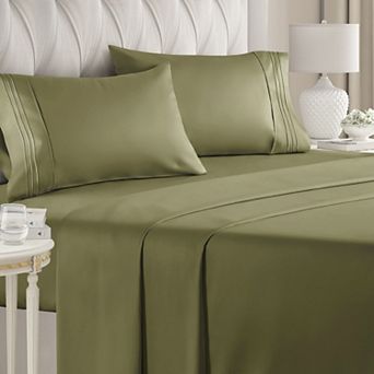 CGK Linens 4 pc Soft Double Brushed Deep Pocket Sheet Set