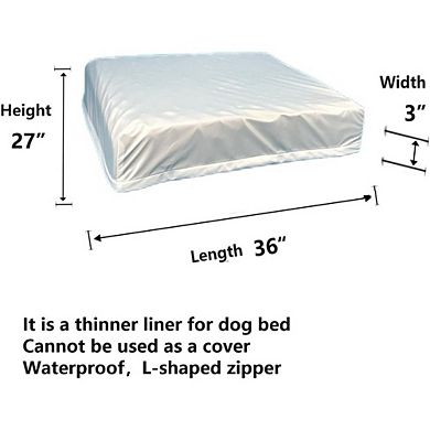 Waterproof Dog Bed Liner with Zipper Replacement Cover