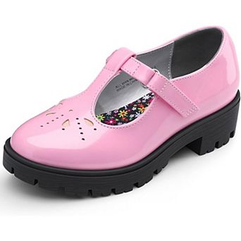 Girls Mary Jane Shoes for School Uniform Flats with Non-Slip Platform Sole