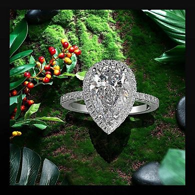 Women Water Drop Surrounding Zircon Rings