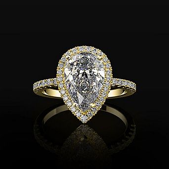Women Water Drop Surrounding Zircon Rings