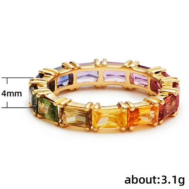 Eternity Band Ring Multicolour Synthetic Gemstone Ring