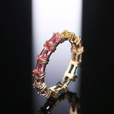 Eternity Band Ring Multicolour Synthetic Gemstone Ring