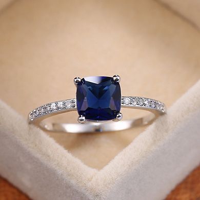 Delicate Engagement Rings Multicolored Zirconia Solitaire Rings