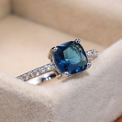 Delicate Engagement Rings Multicolored Zirconia Solitaire Rings