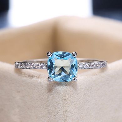 Delicate Engagement Rings Multicolored Zirconia Solitaire Rings