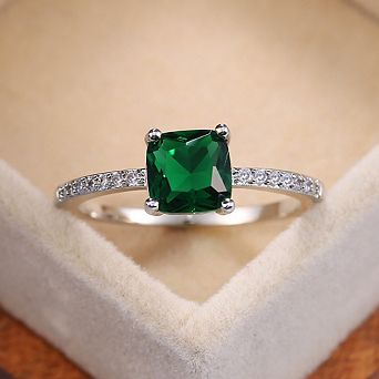 Delicate Engagement Rings Multicolored Zirconia Solitaire Rings