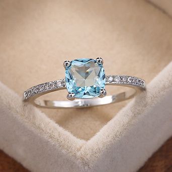 Delicate Engagement Rings Multicolored Zirconia Solitaire Rings