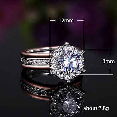 Classic 4 Claws Design Bridal Engagement Wedding Rings