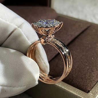 Classic 4 Claws Design Bridal Engagement Wedding Rings