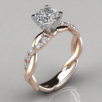 Women Twist Solitaire Ring Fashion Wedding Party Cubic Zirconia Engagement Ring