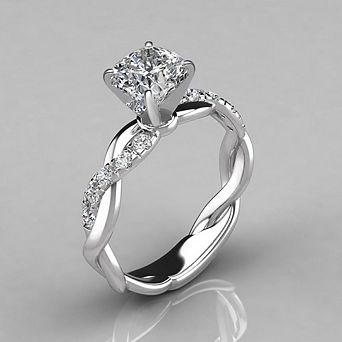 Women Twist Solitaire Ring Fashion Wedding Party Cubic Zirconia Engagement Ring