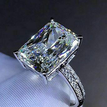 Classical Engagement Ring Rectangle Cut Zirconia Promise Ring