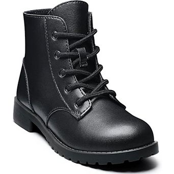 HOMEHOT Girls Ankle Boots Lace Up Side Zipper Fashion Boots for Toddler Little Big Kids