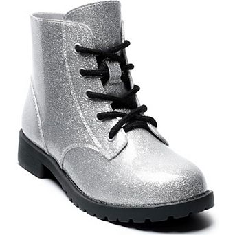 HOMEHOT Girls Ankle Boots Lace Up Side Zipper Fashion Boots for Toddler Little Big Kids