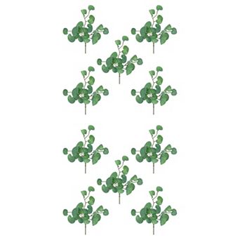 10 Packs Artificial Money Grass, Real Touch Faux Pennywort Greenery for Bathroom Shelf 6.7"H