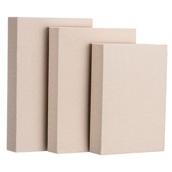 3 pc Fake Book Box Linen Decorative Faux Books Magnetic Storage Box for Modern Aesthetic Home Office