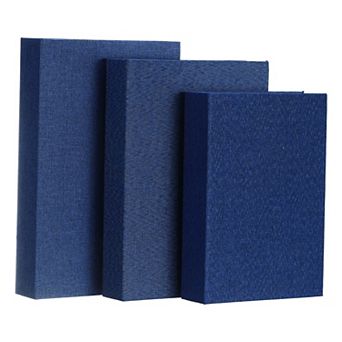3 pc Fake Book Box Linen Decorative Faux Books Magnetic Storage Box for Modern Aesthetic Home Office