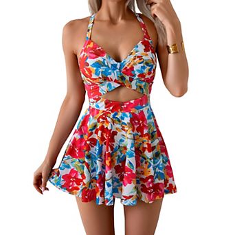 Wrap Tie Back One Piece Bathing Suit
