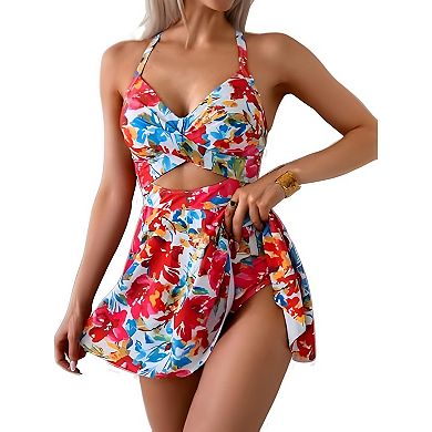 Wrap Tie Back One Piece Bathing Suit