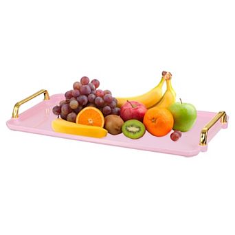 1 pc Plastic Serving Tray with Golden Handle