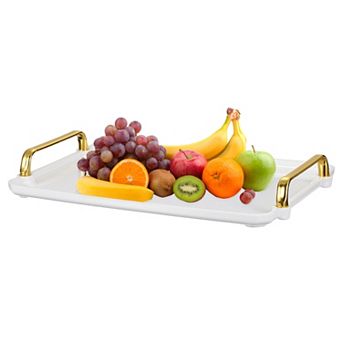 1 pc Plastic Serving Tray with Golden Handle