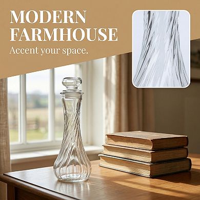 2pcs Decorative Glass Jars with Cork Stoppers Wishing Bottles for Home Decor