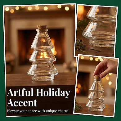 2pcs Decorative Glass Jars with Cork Stoppers Wishing Bottles for Home Decor
