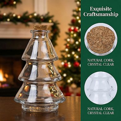 2pcs Decorative Glass Jars with Cork Stoppers Wishing Bottles for Home Decor