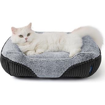 Rectangle Plush Pet Bed with Non-Slip Base, Washable