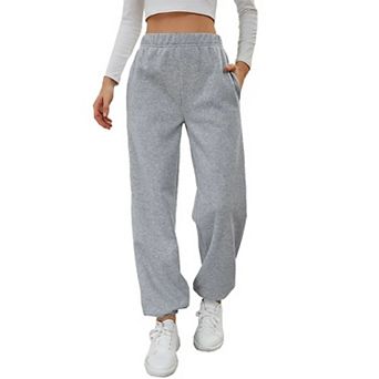 Women's Fleece Sweatpants High Waist Casual Jogger Pants with Pockets