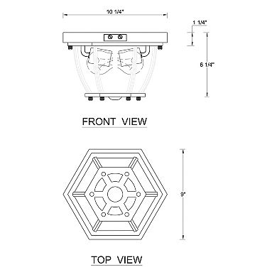 C Cattleya 10.25-Inch Matte Black Outdoor Motion Sensor Flush Mount Light with Clear Glass