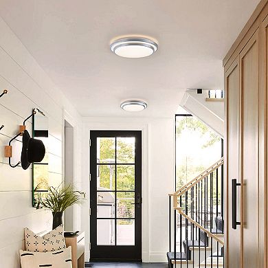 C Cattleya 14-Inch Modern Dimmable LED Flush Mount Ceiling Light (3000K/4000K/5000K)