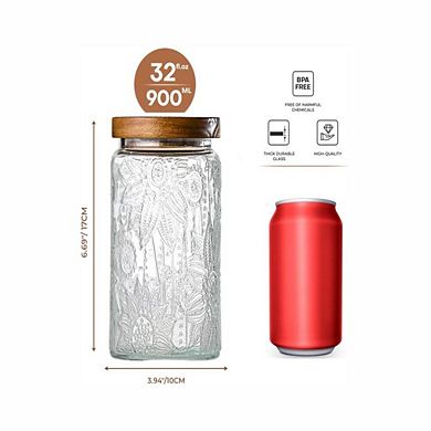 32oz Vintage Glass Storage Jar with Airtight Lid