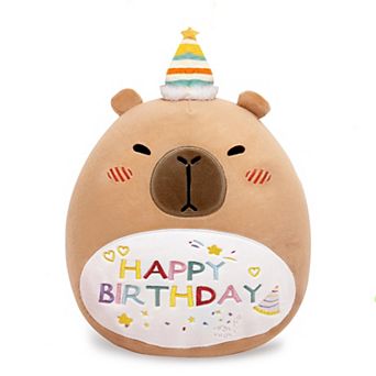 15" Birthday Capybara Soft Plush Stuffed Animal Pillow Cute Capybara Toy Gift for Kids Boys Girls