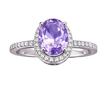 Adjustable Oval Gemstone Halo Ring - Silver-Plated Crystal Statement Jewelry