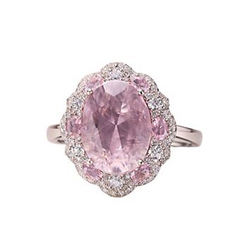 Floral Halo Gemstone Statement Ring - Elegant Vintage Crystal Jewelry