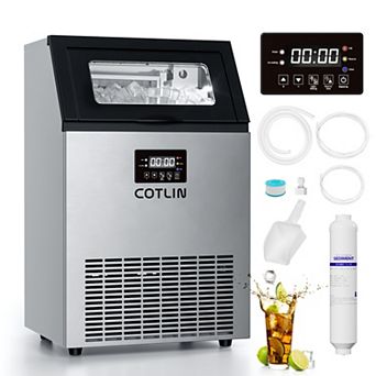 20 in 180 lb./24H Full Size Cubes Ice Maker in Stainless Steel with Water Filter
