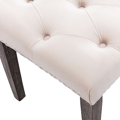 Upholstered Tufted Bench Ottoman , Velvet Dining Bench, Bedroom Bench, Footrest Bench