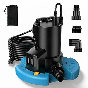 1 pc 1 by 3 HP Automatic Pool Cover Pump 3035GPH Submersible Water Pump with Filter Net 25ft Cord