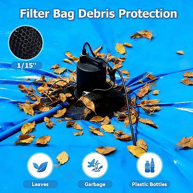 1 Piece 12HP Automatic Pool Cover Pump 3500GPH Submersible Water Pump with Filter Net 25ft Cord