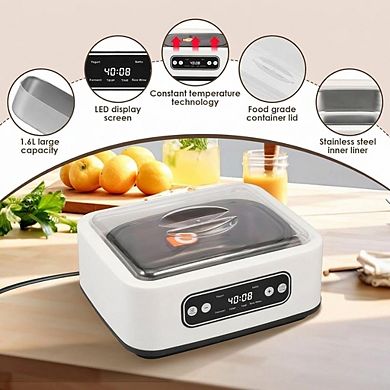 1.6 Quart Stainless Steel Yogurt Maker Adjustable Temp and Time Automatic 1 Piece