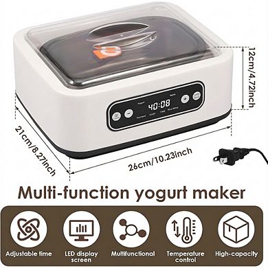 1.6 Quart Stainless Steel Yogurt Maker Adjustable Temp and Time Automatic 1 Piece