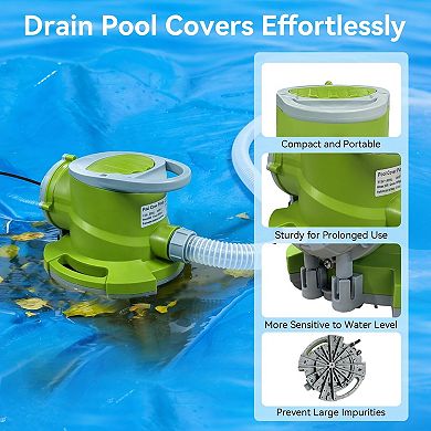 1 Piece 1 by 4 HP Automatic Submersible Pool Cover Pump 1800 GPH 25FT Cord Check Valve
